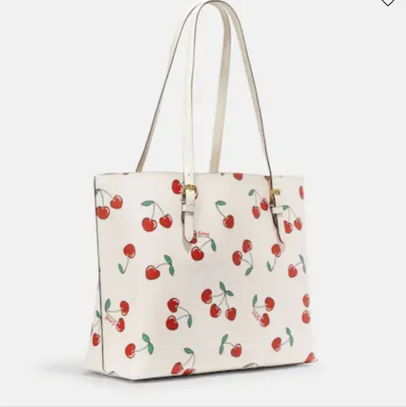 NWT Coach Mollie Lg Tote Bag with Cherries Sold do not purchase - Picture 5 of 6
